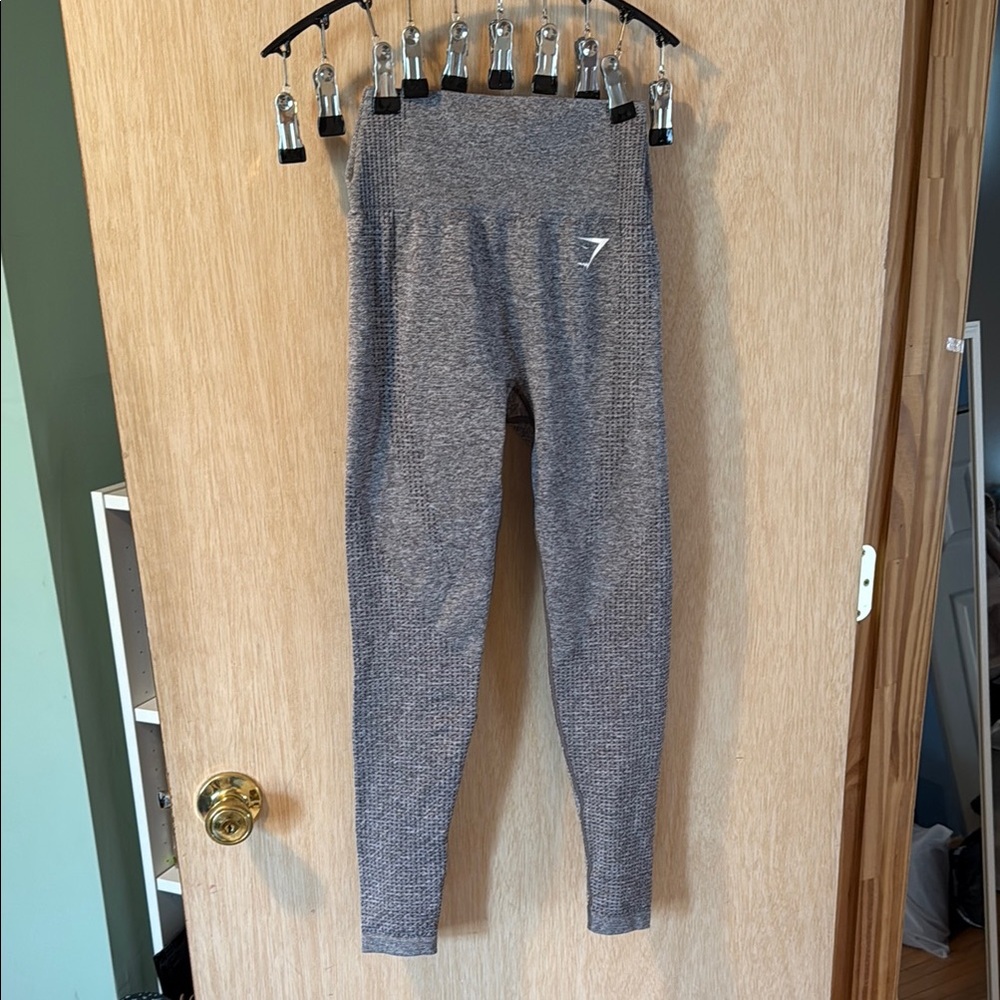 Gray Athletic Leggings with Tapered Fit